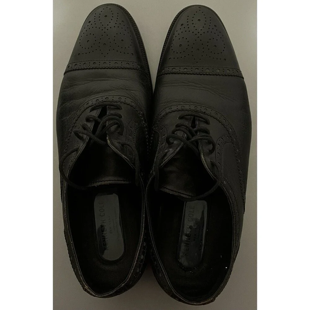 Kenneth Cole New York Futurepod Leather Lace-Up Oxford dress shoes black Size 9